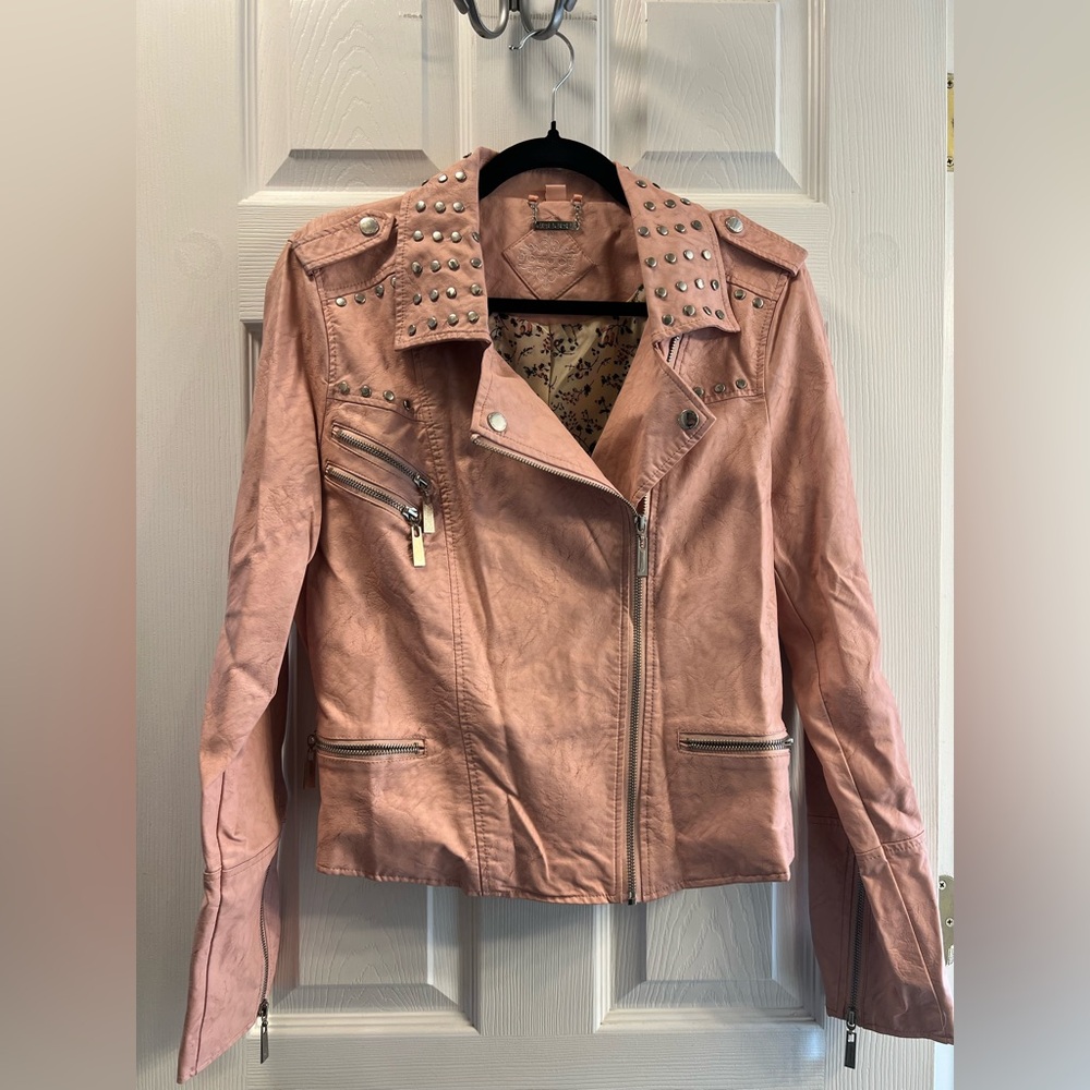 Studded Pink Biker Jacket